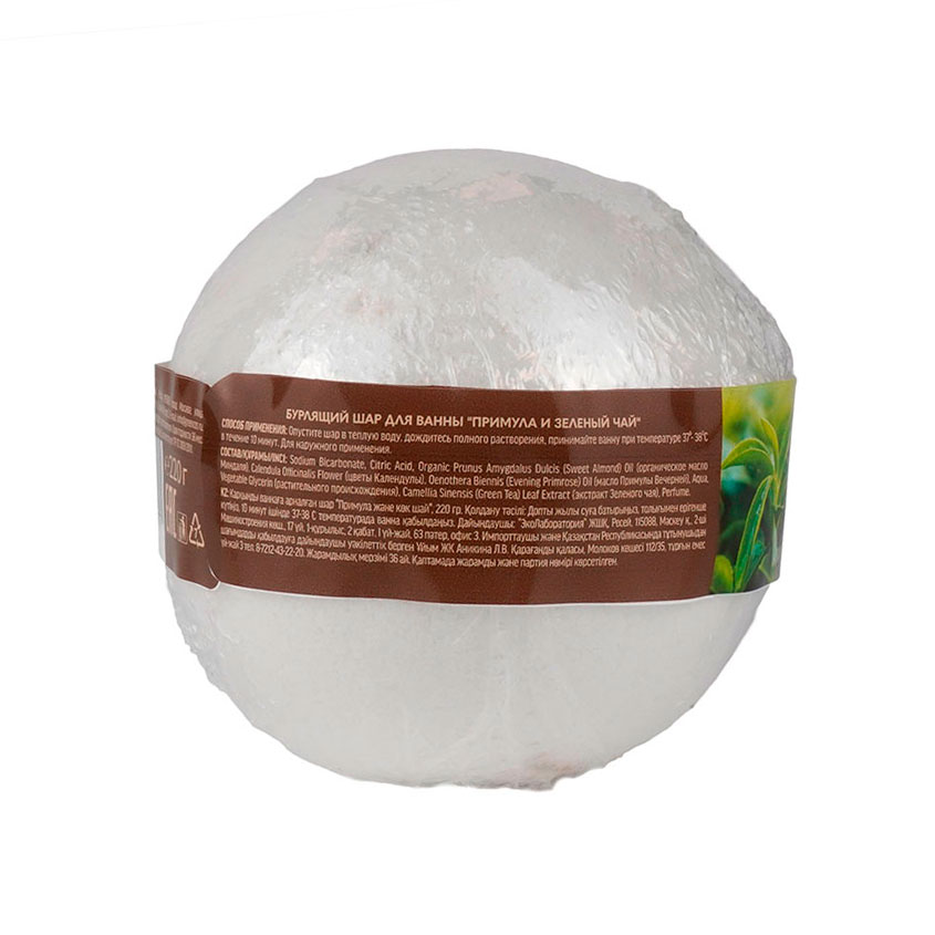 Бурлящий шар для ванны `EO LABORATORIE` Примула и зеленый чай 220 г