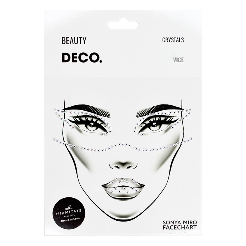 Кристаллы для лица и тела `DECO.` FACE CRYSTALS by Miami tattoos (Vice)