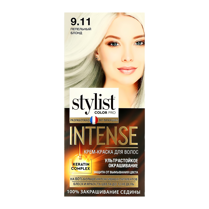 Крем-краска для волос `STYLIST COLOR PRO` INTENSE тон 9.11 Пепельный блонд