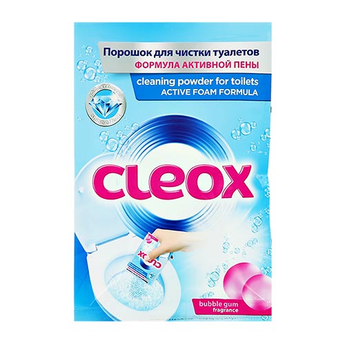 Порошок для чистки туалетов `CLEOX` Баббл-гам (с формулой активной пены) 100 г