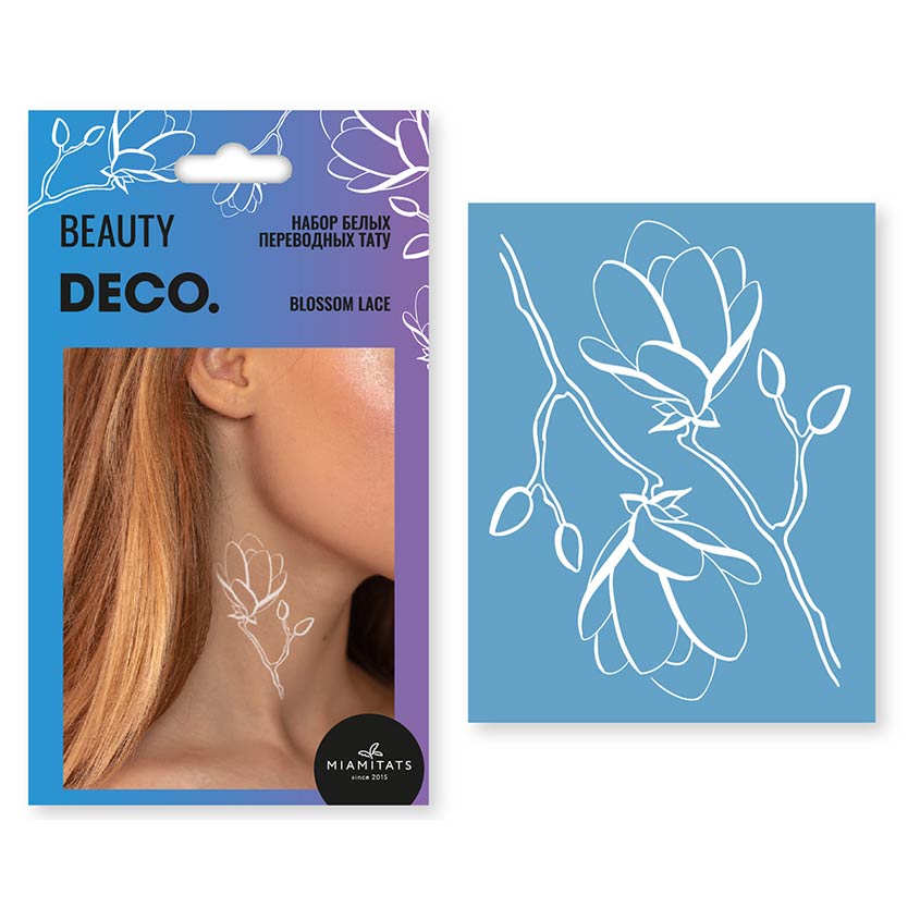 Татуировка для тела `DECO.` WHITE TATTOO by Miami tattoos переводная (Blossom Lace)