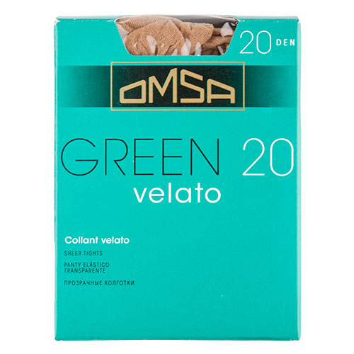 Колготки женские в коробочке `OMSA` GREEN 20 den (Caramello) р-р 4