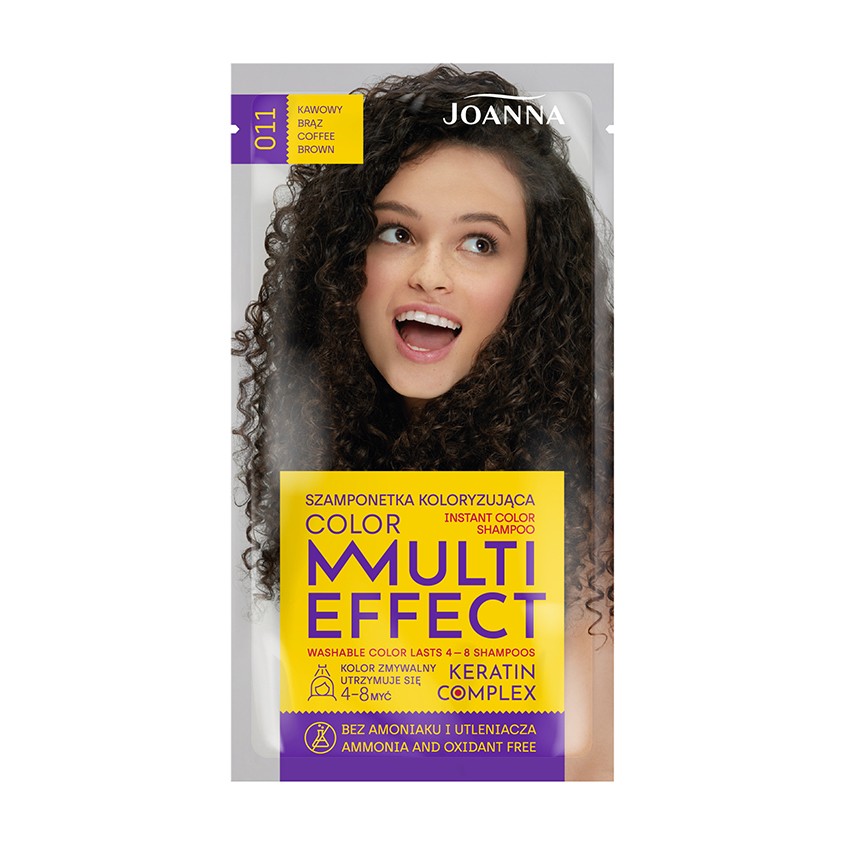 Оттеночный шампунь для волос `JOANNA` MULTI EFFECT COLOR тон 11 (Коричневый кофе) 35 г