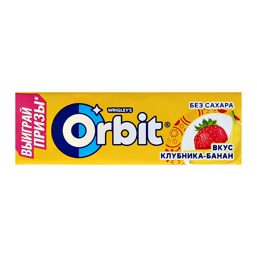 Жевательная резинка `ORBIT` Клубника-банан 13,6 г