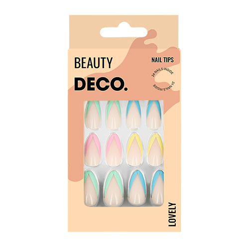 Набор накладных ногтей `DECO.` LOVELY bright mood (24 шт + клеевые стикеры 24 шт)