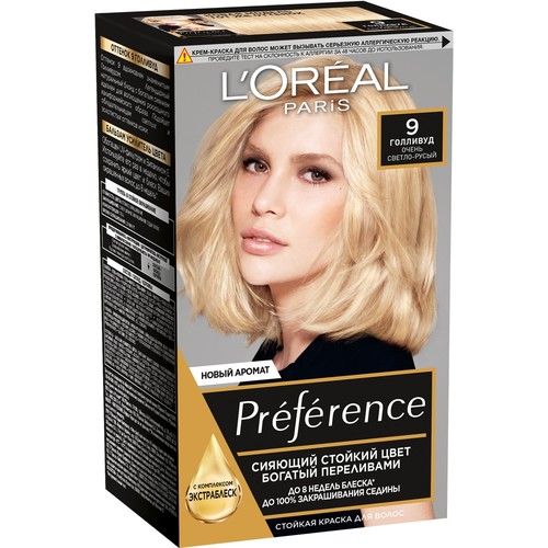 Краска для волос `LOREAL` `PREFERENCE` тон 9/Y (Голливуд) 40 мл