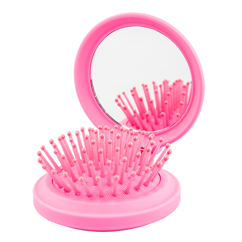Щетка для волос `LADY PINK` `BASIC` bright массажная мини круглая soft touch