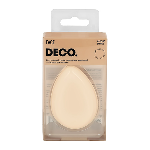 Спонж для макияжа `DECO.` двусторонний (без латекса + силикон)