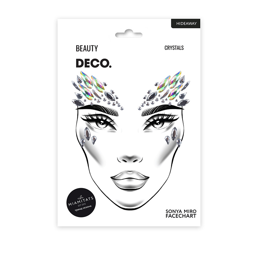 Кристаллы для лица и тела `DECO.` FACE CRYSTALS by Miami tattoos (Hideway)