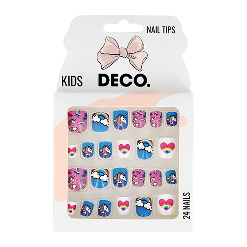 Набор детских накладных ногтей `DECO.` KIDS самоклеящиеся unicorn 24 шт
