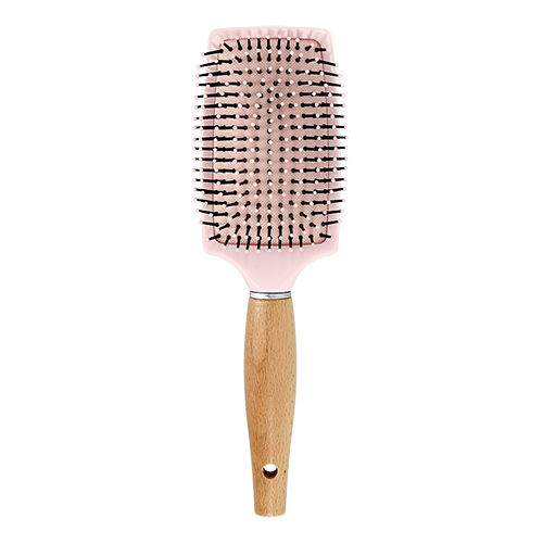 Расческа `LADY PINK` ECO деревянная большая прямоугольная розовая
