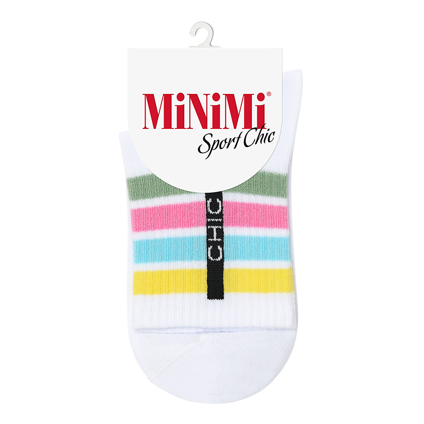 Носки женские `MINIMI` MINI SPORT CHIC `полосы` Bianco 35-38