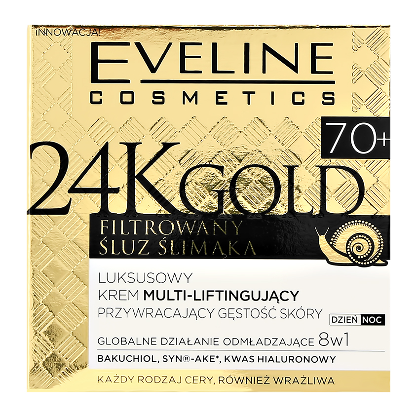 Крем-лифтинг для лица `EVELINE` 24K GOLD регенерирующий 70+ (против морщин) 50 мл