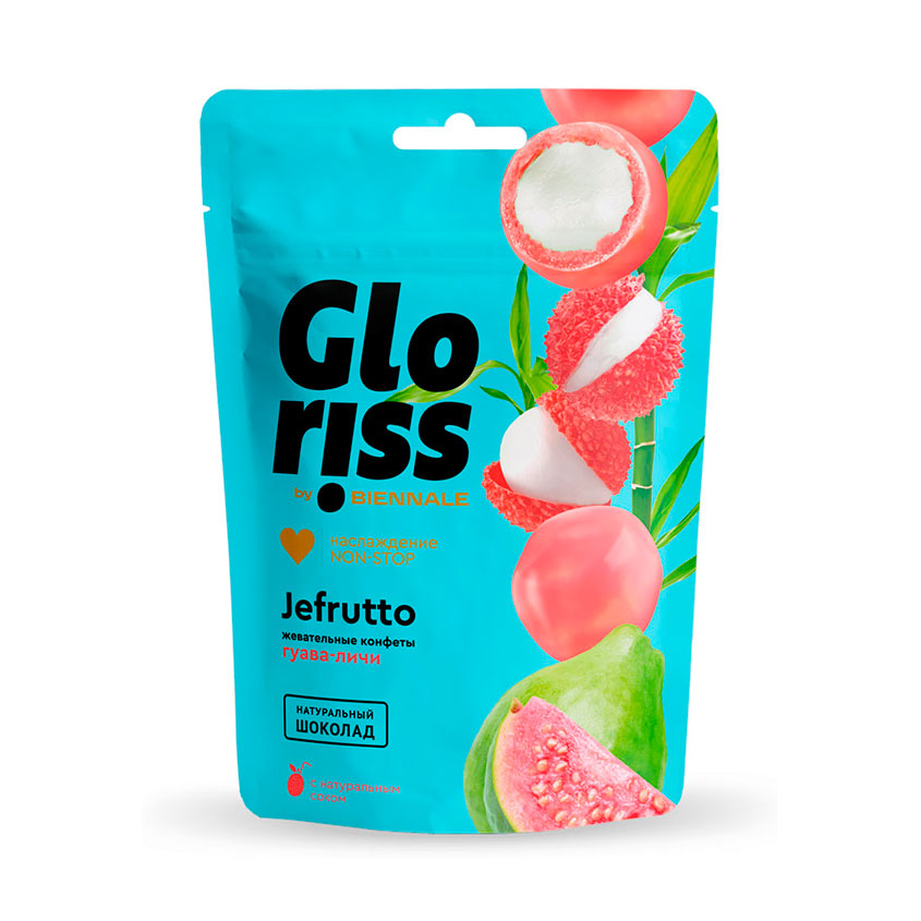 Жевательные конфеты `GLORISS` Гуава Личи 75 г