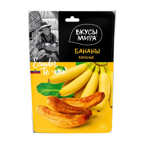 Бананы вяленые `ВКУСЫ МИРА` 100 г