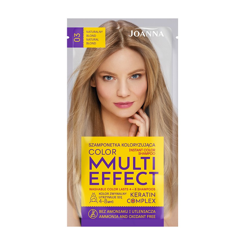 Оттеночный шампунь для волос `JOANNA` MULTI EFFECT COLOR тон 03 (Натуральный блонд) 35 г