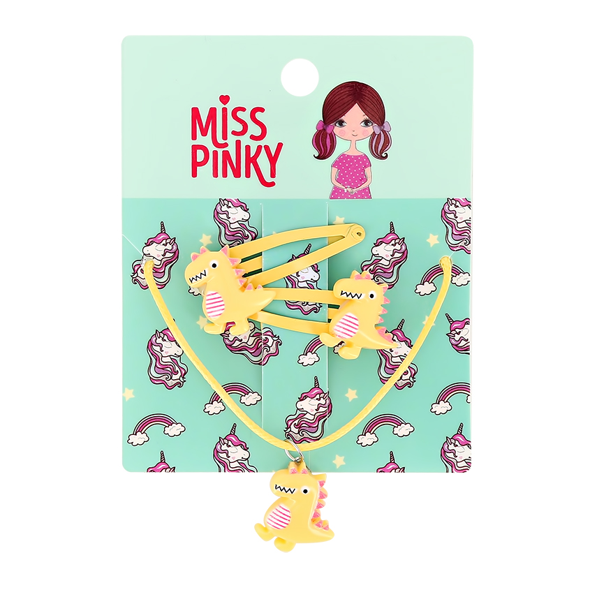 Набор бижутерии `MISS PINKY` (украшение на шею, заколка 2 шт)