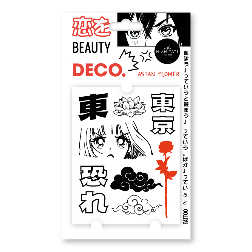 Татуировка для тела `DECO.` JAPANESE by Miami tattoos переводная (Asian Flower)