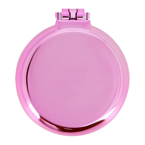 Расческа для волос `LADY PINK` с зеркалом складная (розовый металлик)