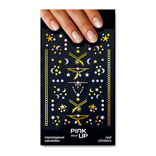 Наклейки для ногтей `PINK UP` `DECOR` NAIL STICKERS переводные тон 885