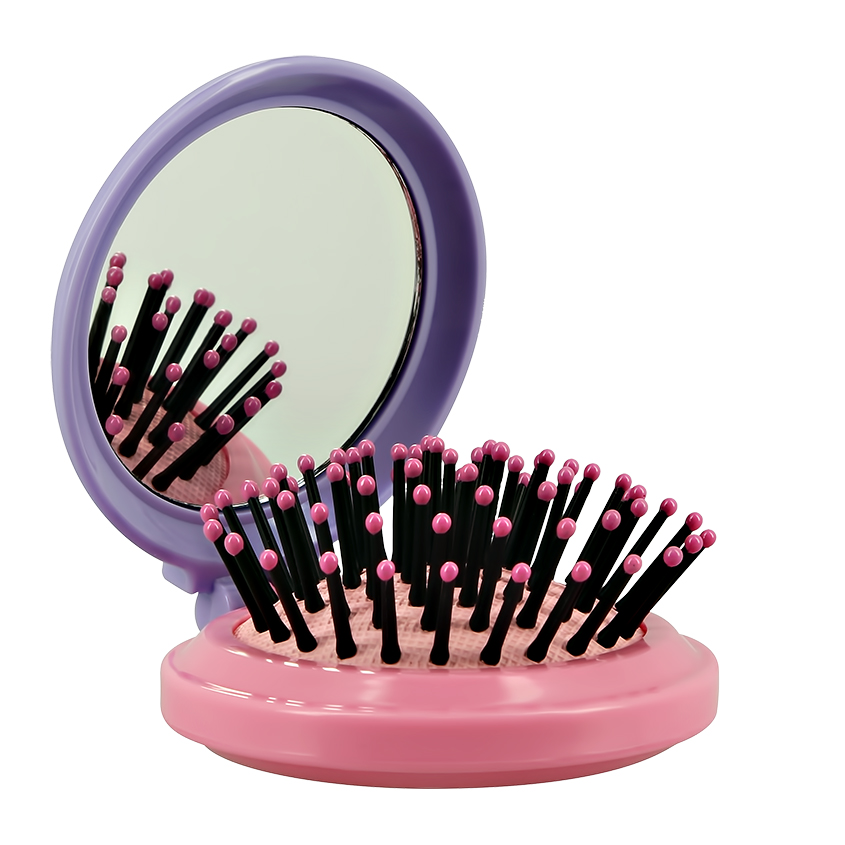 Расческа для волос с зеркалом `MISS PINKY` сиреневая