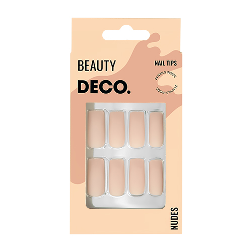Набор накладных ногтей `DECO.` NUDES milk square (24 шт + клеевые стикеры 24 шт)