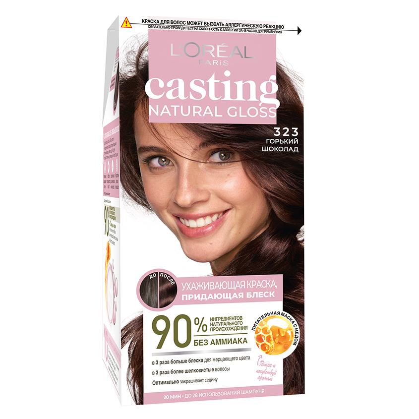 Крем-краска для волос `LOREAL` `CASTING` CREME GLOSS тон 323 (Горький шоколад)