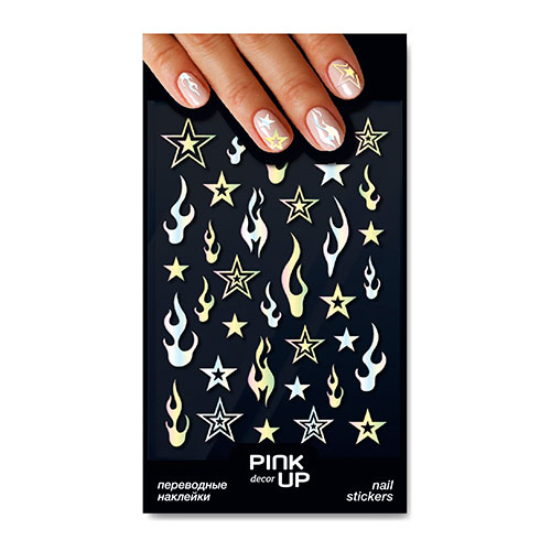 Наклейки для ногтей `PINK UP` `DECOR` NAIL STICKERS переводные тон 894