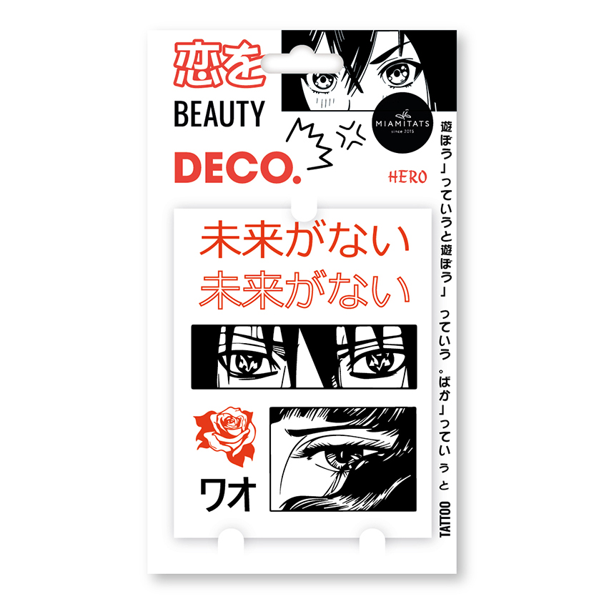 Татуировка для тела `DECO.` JAPANESE by Miami tattoos переводная (Hero)