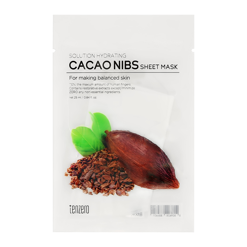 Маска для лица `TENZERO` с экстрактом какао бобов (восстанавливающая и разглаживающая) 25 мл