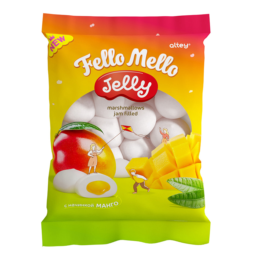 Жевательный зефир `FELLO MELLO` со вкусом манго 55 г