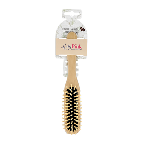 Расческа для волос `LADY PINK` `BASIC` деревянная прямоугольная