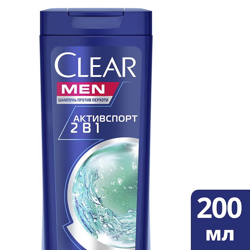 Шампунь и бальзам-ополаскиватель для волос `CLEAR` `MEN` АКТИВСПОРТ 2в1 против перхоти 200 мл