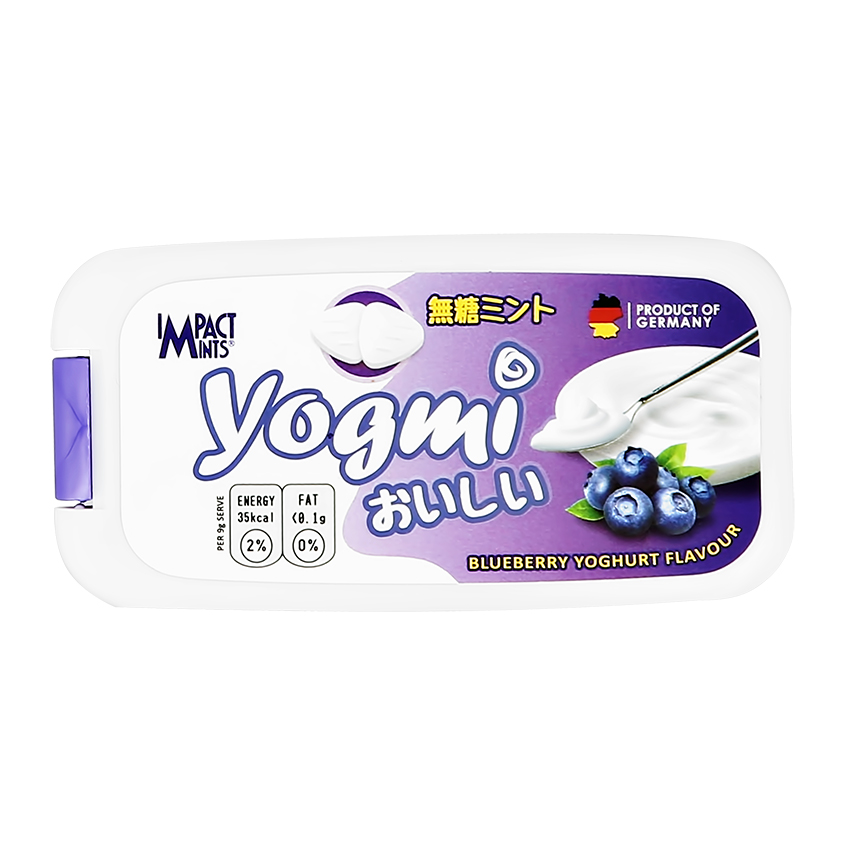 Освежающее драже `IMPACT MINTS` YOGMI без сахара со вкусом йогурта с голубикой 9 г