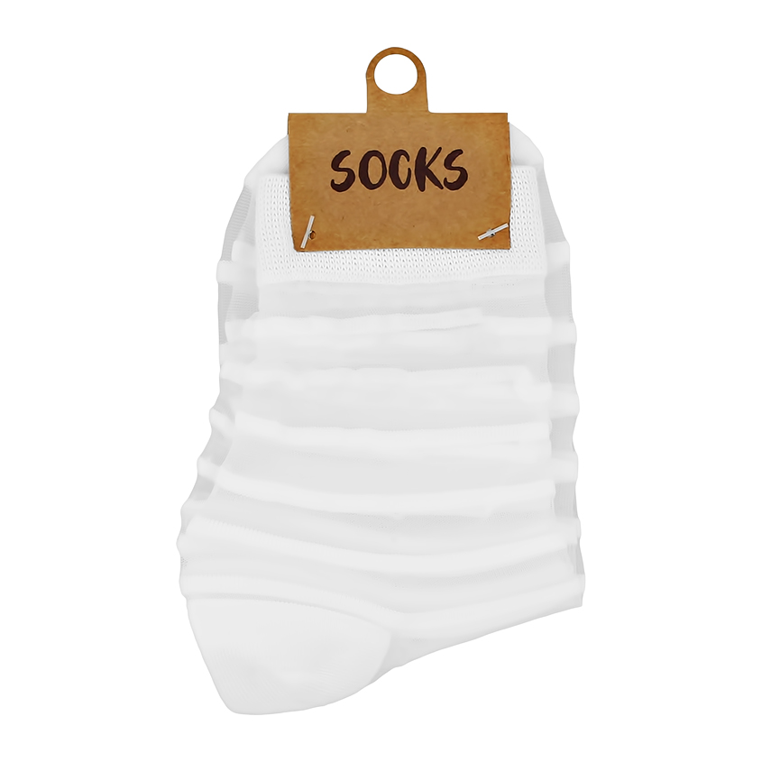 Носки `SOCKS` капроновые белые в полоску