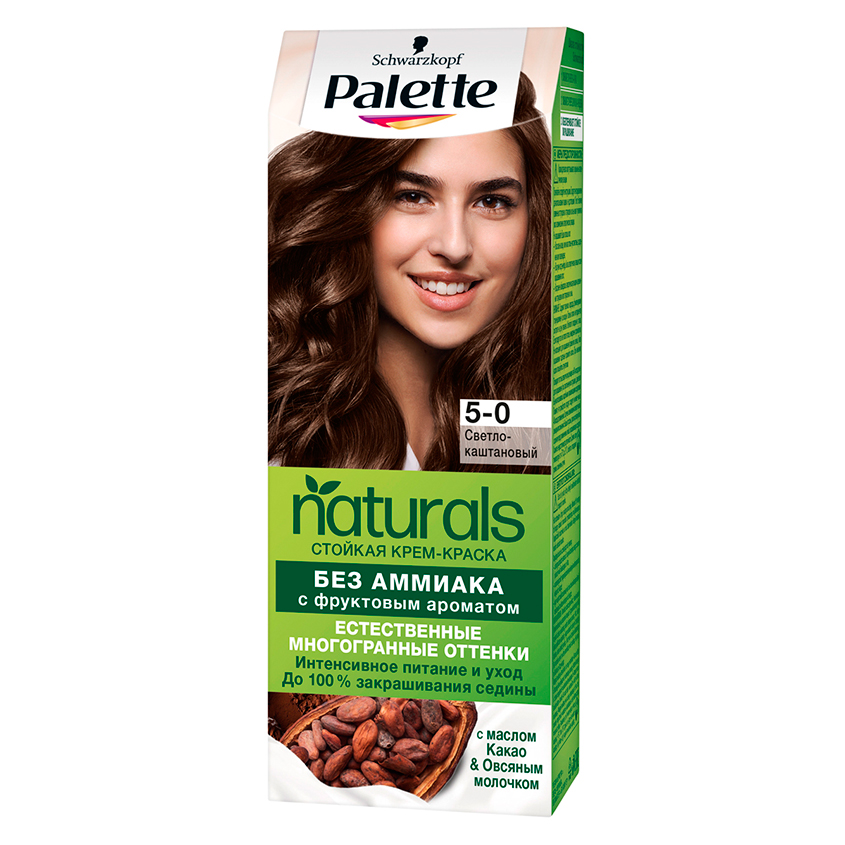 Крем-краска для волос `PALETTE` ФИТОЛИНИЯ/NATURALS тон 600 (5-0) Светло-каштановый 50 мл