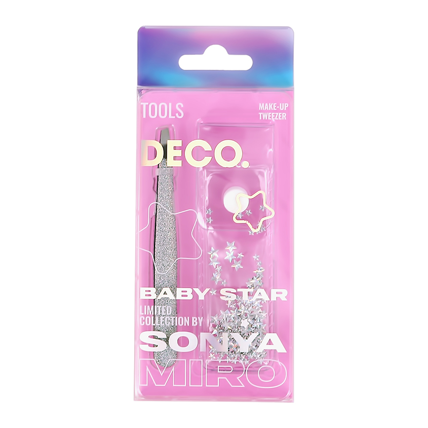 Пинцет для бровей `DECO.` BABY STAR BY SONYA MIRO в чехле
