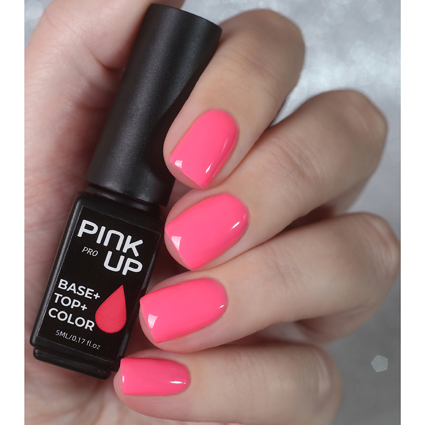 Гель-лак для ногтей `PINK UP` `PRO` база+цвет+топ тон 20 5 мл