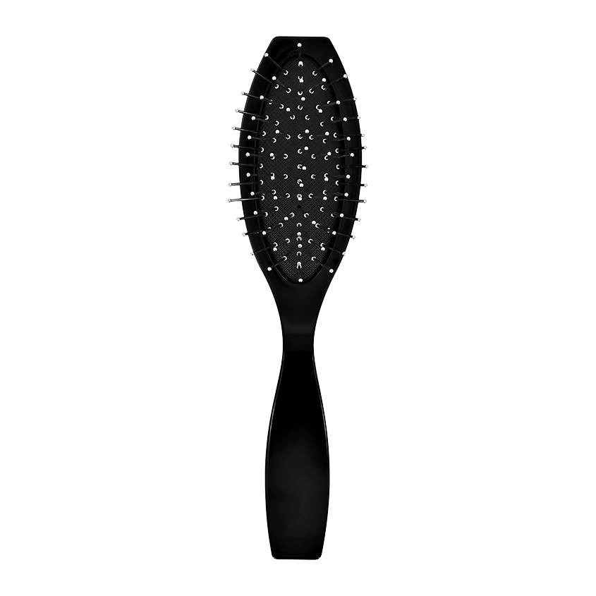 Расческа для волос `LADY PINK` с металлическими зубчиками (черная)