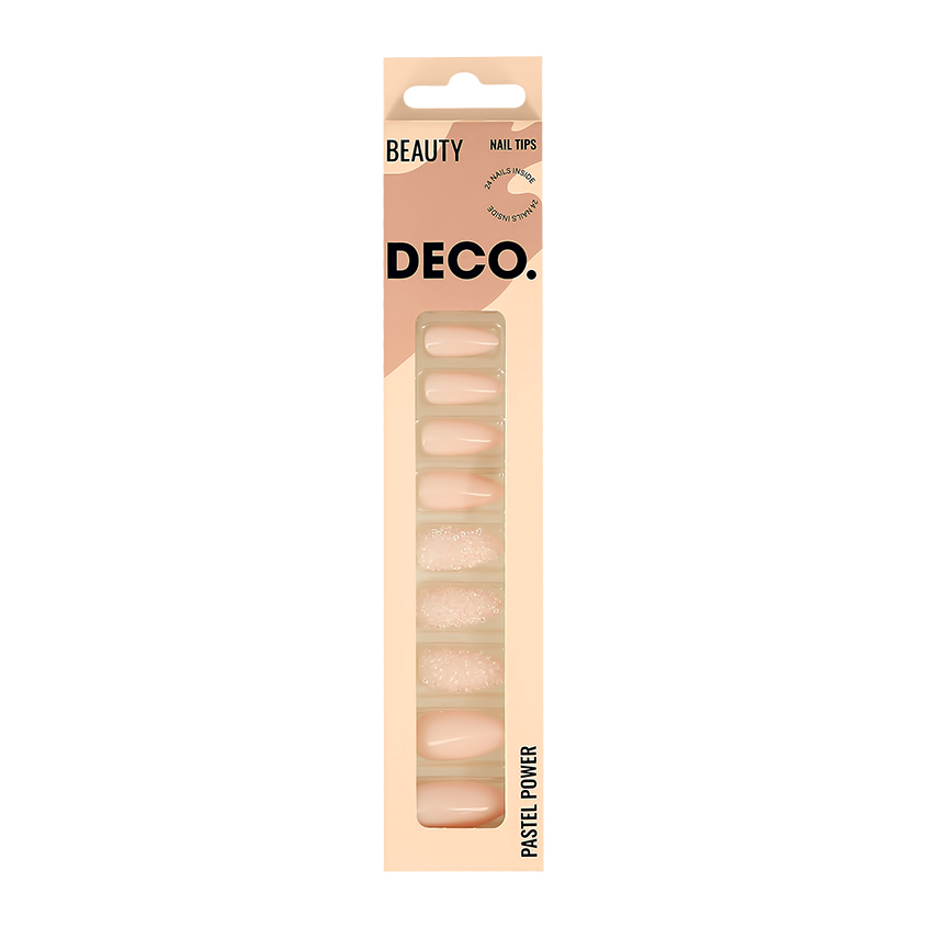 Набор накладных ногтей `DECO.` PASTEL POWER sugar (24 шт + клеевые стикеры 24 шт)