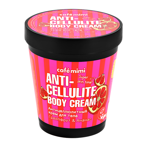 Крем для тела `CAFE MIMI` ANTI-CELLULITE антицеллюлитный Грейпфрут & Ананас 220 мл