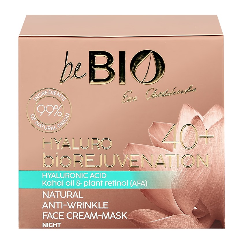 Крем-маска для лица `BEBIO` ночная 40+ с гиалуроновой кислотой (anti-age) 50 мл
