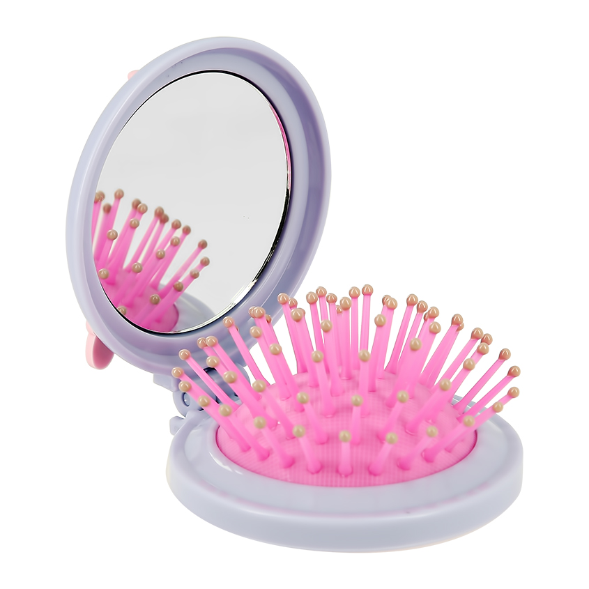 Расческа для волос с зеркалом `MISS PINKY` сиреневая, принт лама