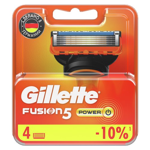 Кассеты для станка `GILLETTE` `FUSION 5` POWER 4 шт