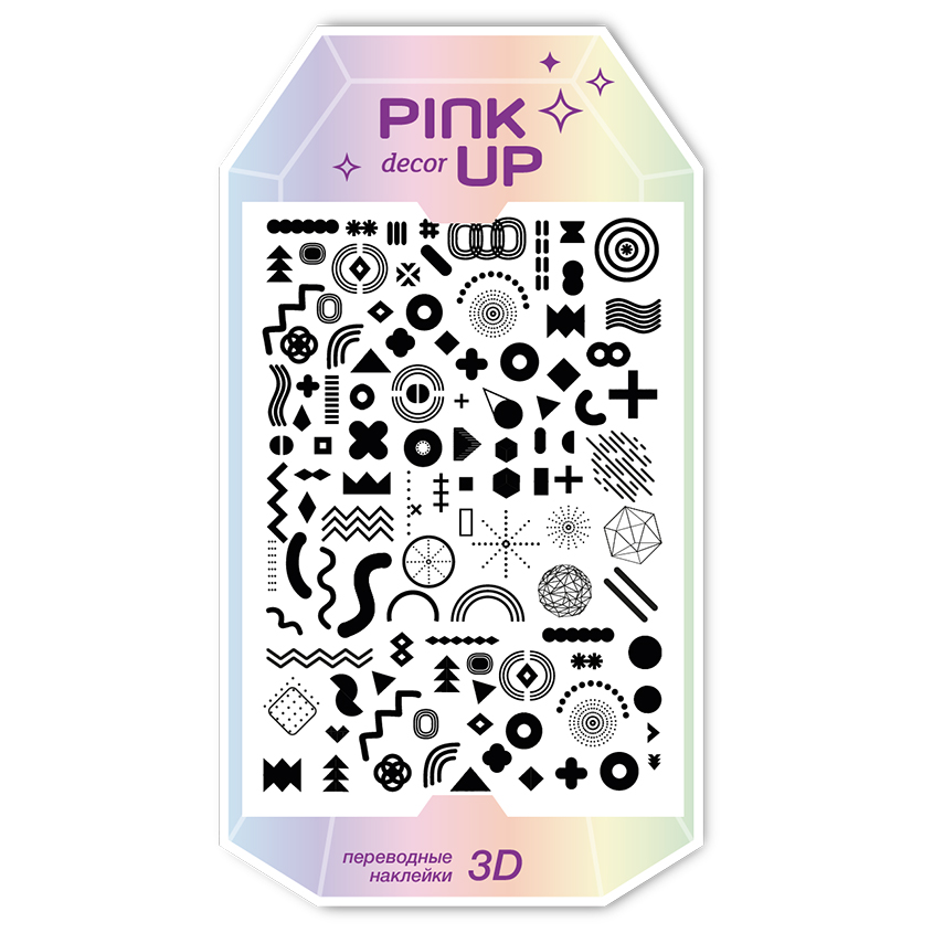 Наклейки для ногтей `PINK UP` `DECOR` 3D переводные тон 92