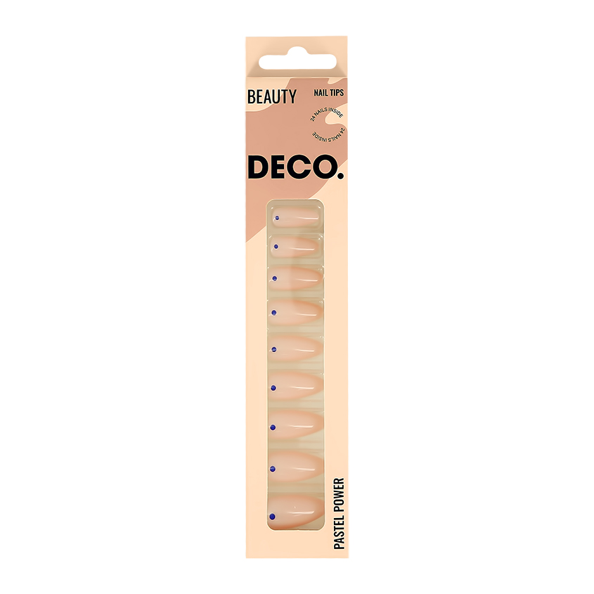 Набор накладных ногтей `DECO.` PASTEL POWER violet dot (24 шт + клеевые стикеры 24 шт)