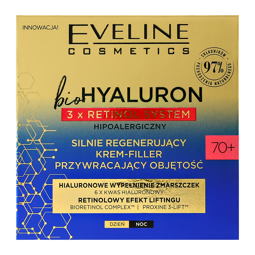 Крем-филлер для лица `EVELINE` BIO HYALURON регенерирующий 70+ (восстанавливающий) 50 мл