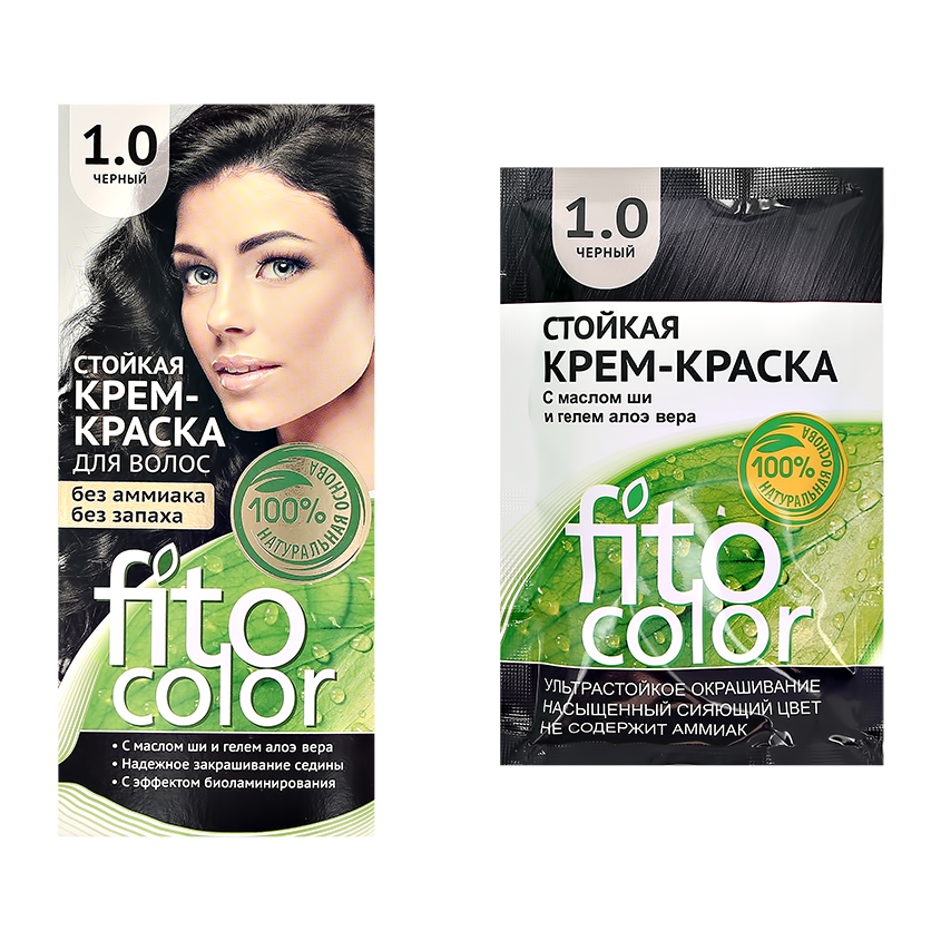 Крем-краска для волос `FITOCOLOR` тон 1.0 черный 50 мл