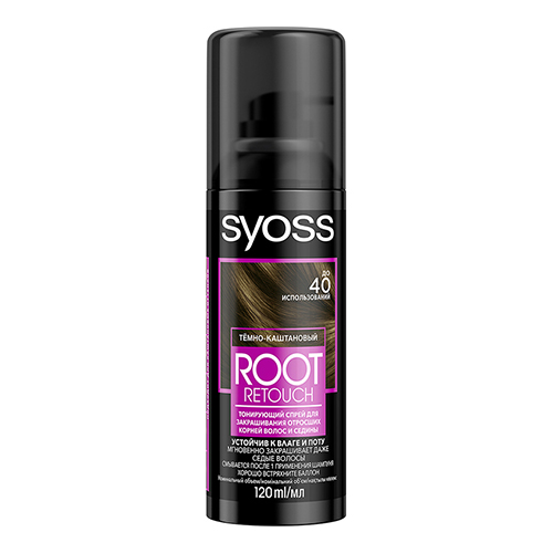 Спрей для волос тонирующий `SYOSS` ROOT RETOUCHER тон темно-каштановый 120 мл