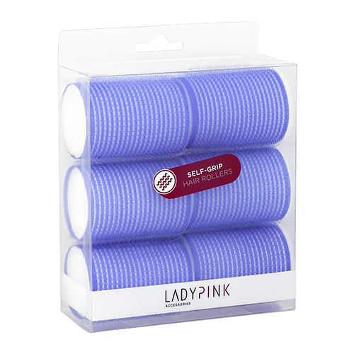 Бигуди-липучки `LADY PINK` `BASIC` D 45 мм фиолетовые 6 шт